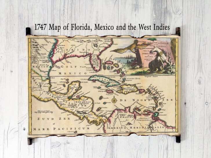 Map of Florida and Mexico
