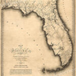 1823 Historic Map Of Florida And Gulf Of Mexico   20X24 | Ebay Within Map Of The Gulf Of Florida