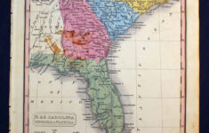 1832 Florida Georgia North & South Carolina M. Malte-Brun Color regarding Map Of South Ga And North Florida