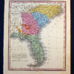 1832 Florida Georgia North & South Carolina M. Malte Brun Color With Map Of South Carolina And Georgia And Florida