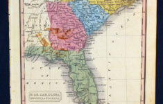 1832 Florida Georgia North &amp; South Carolina M. Malte-Brun Color within Map Of South Carolina To Florida
