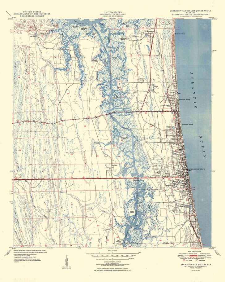 Topographic Map of Jacksonville Florida