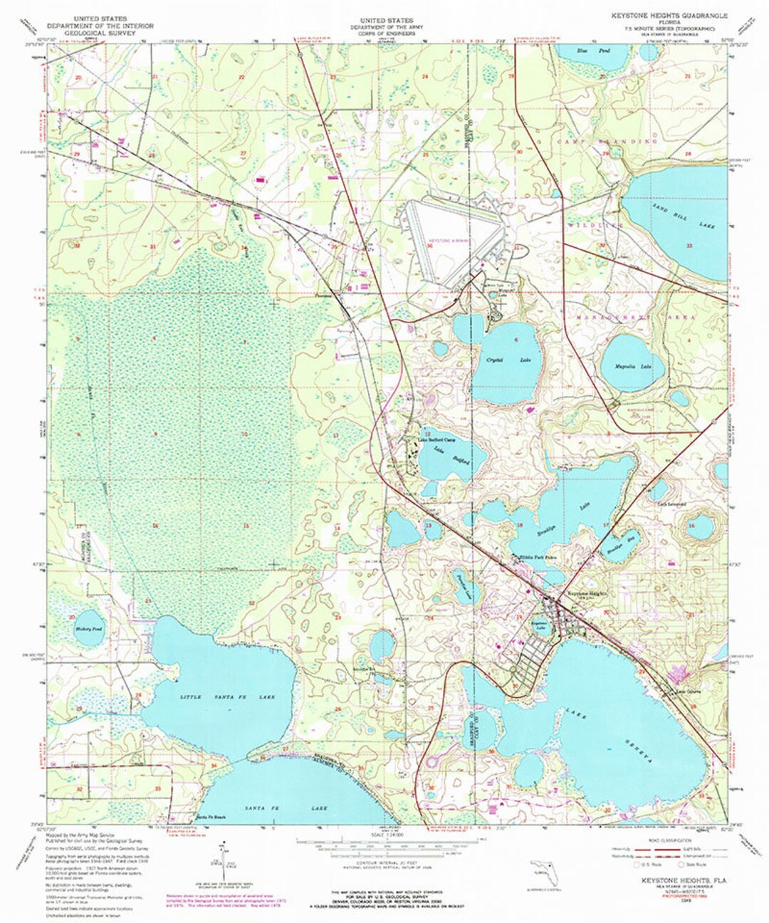 1949 Topo Map Of Keystone Heights Florida Quadrangle - Etsy within Map of Keystone Heights Florida