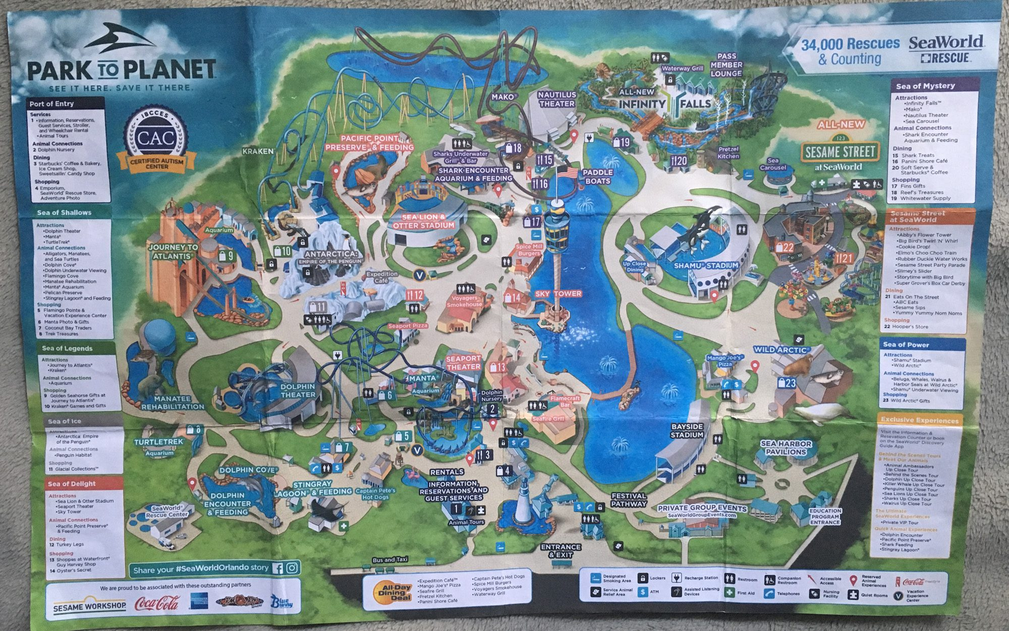 2019 Seaworld Orlando Florida Park Map in Map Of Seaworld Orlando Florida