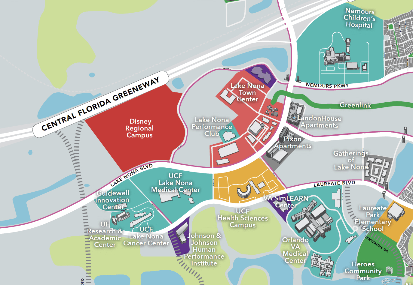 2022 Disney Company Lake Nona Regional Campus Map - Allears regarding Map of Lake Nona Florida