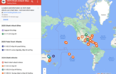 2025 Shark Attack Map • Tracking Sharks inside Map Of Shark Attacks In Florida