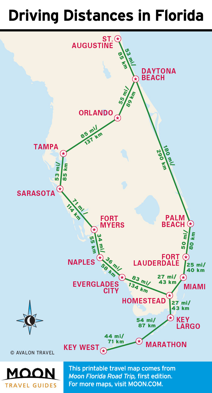 4-Day Florida Road Trip Itinerary | Moon Travel Guides inside Map of Florida Vacation Spots