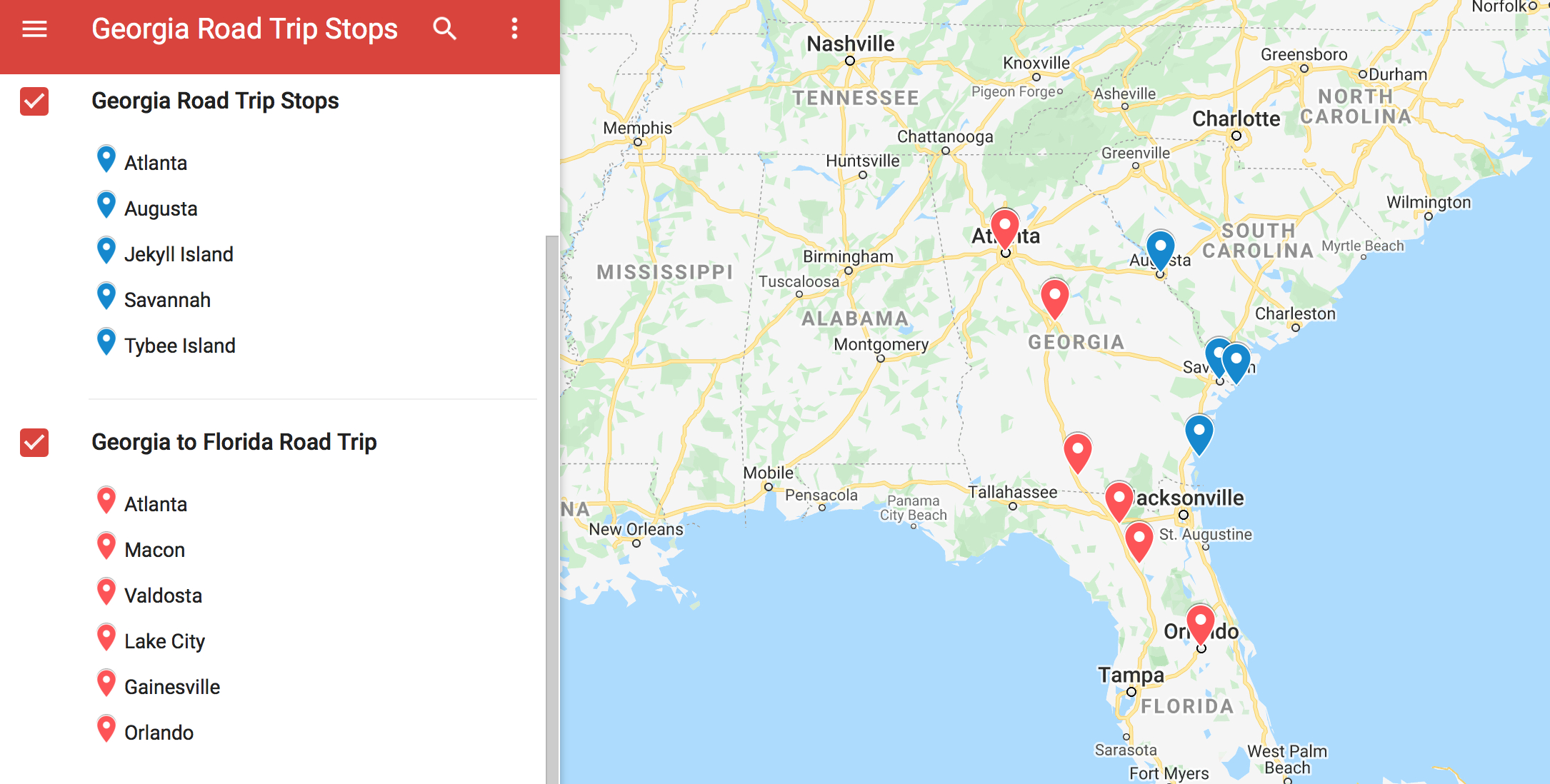 5 Great Georgia Road Trip Stops (+ A Florida To Georgia Road Trip regarding Road Map of Florida and Georgia