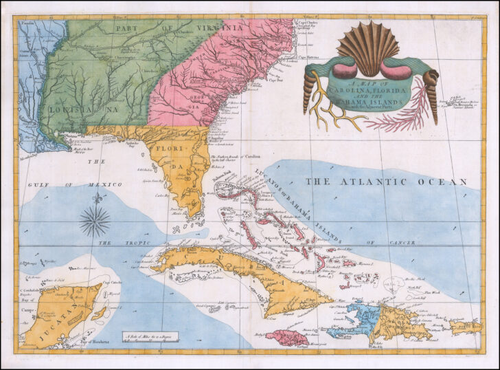 Map of Florida and the Bahamas