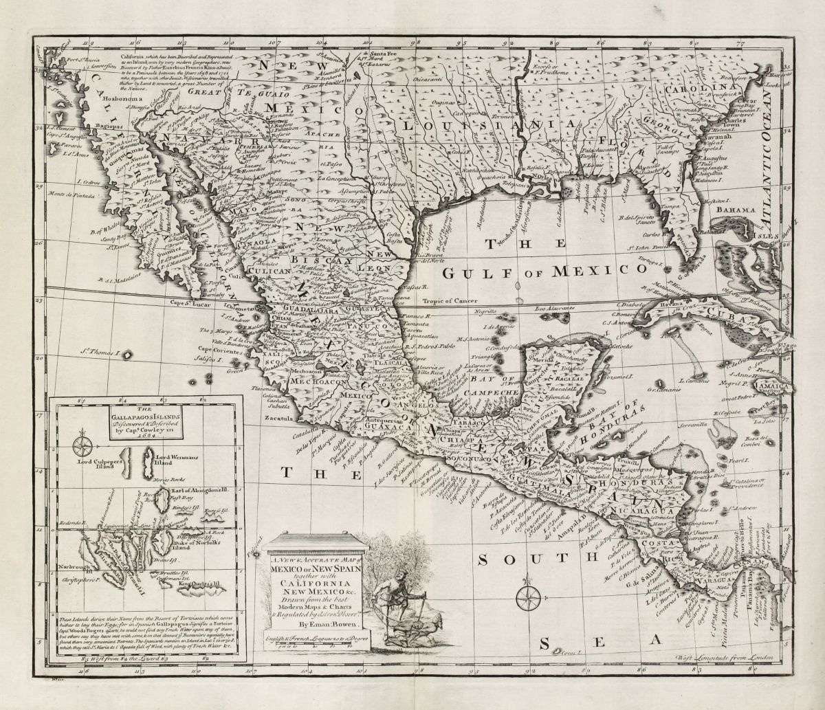 A New &amp;amp; Accurate Map Of Mexico Or New Spain Together With California, New Mexico &amp;amp;C. in Map Of Mexico And Florida