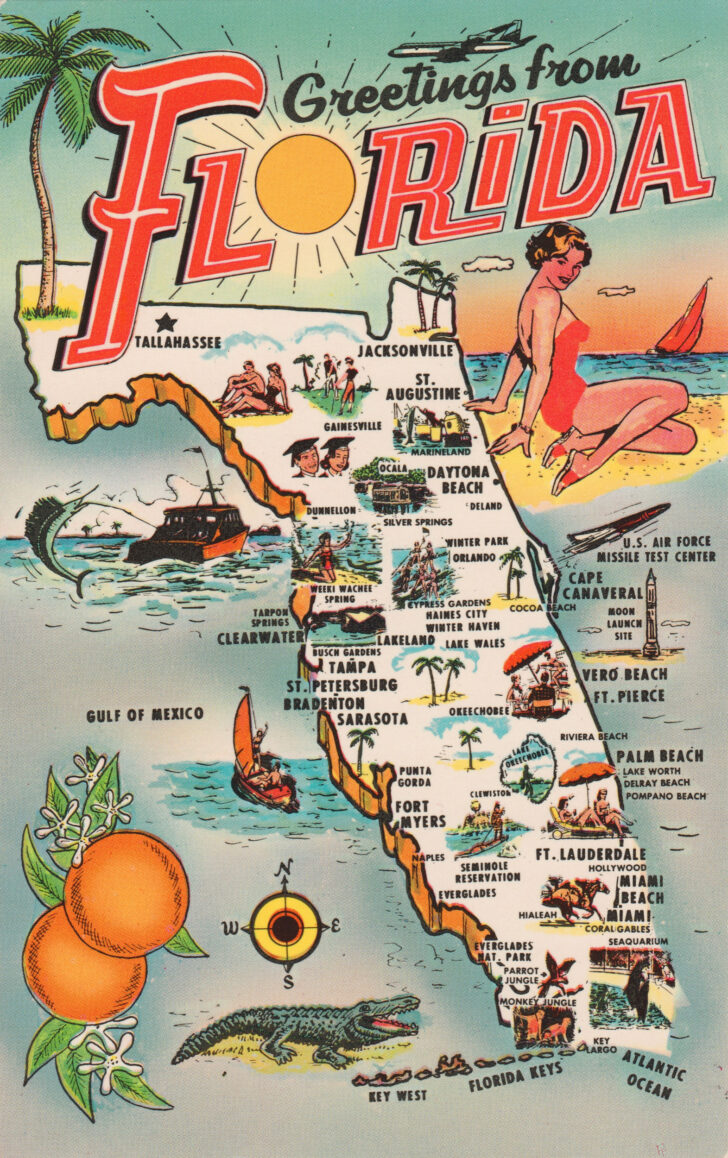 Tourist Map of Florida East Coast