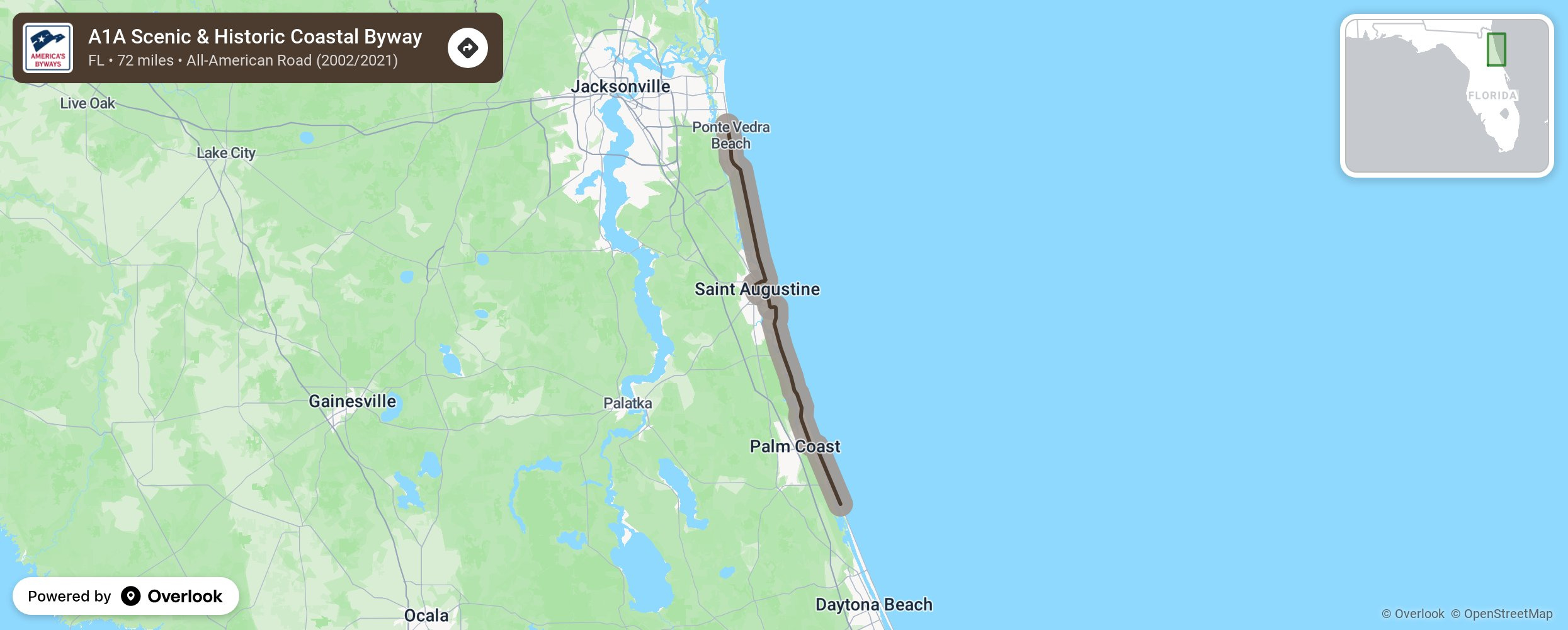 A1A Scenic &amp;amp; Historic Coastal Byway - National Scenic Byway Foundation with Map of A1a in Florida