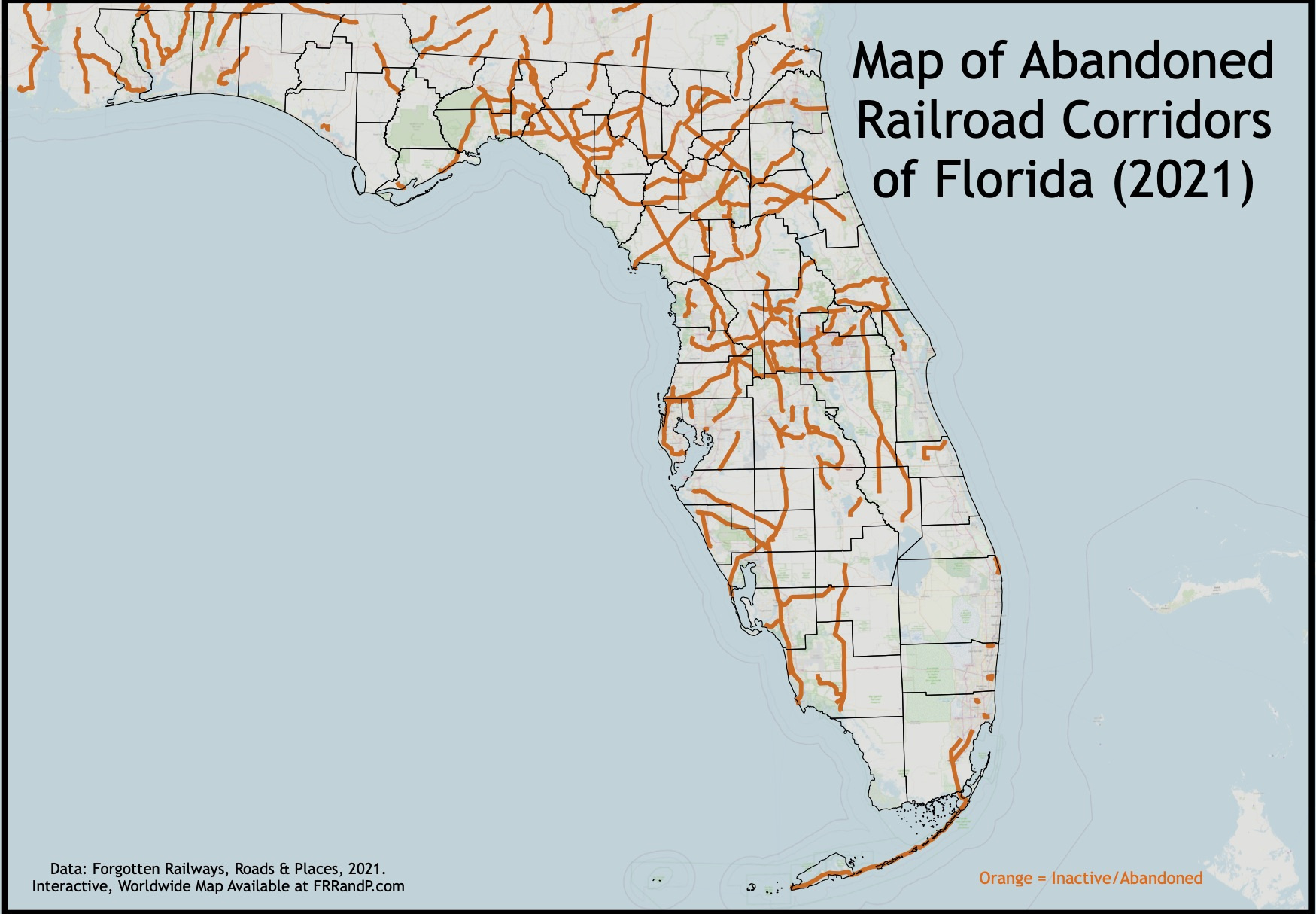 Abandoned Railroad Map Of Florida intended for Map Of Railroads In Florida