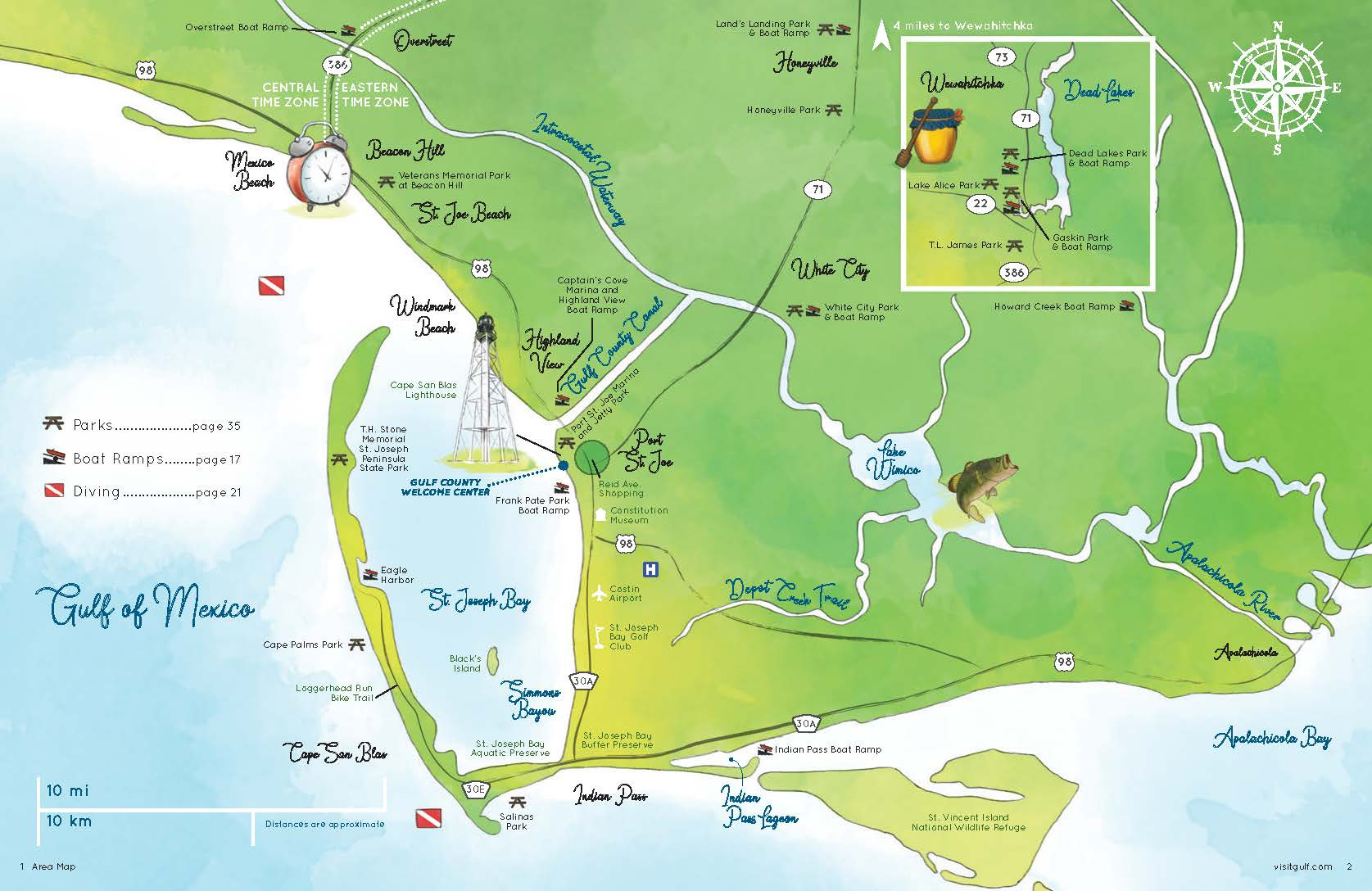 Adventure Map | Gulf County Florida. The Official Site For Gulf for Map of Cape San Blas Florida