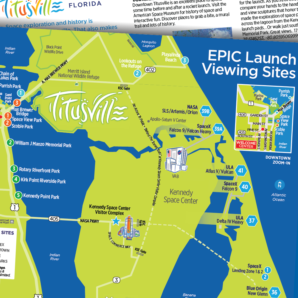 Adventure Maps - Titusville Fl Chamber Of Commerce in Map Of Florida Showing Titusville