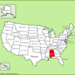 Alabama Location On The U.s. Map   Ontheworldmap In Us Map Of Alabama And Florida