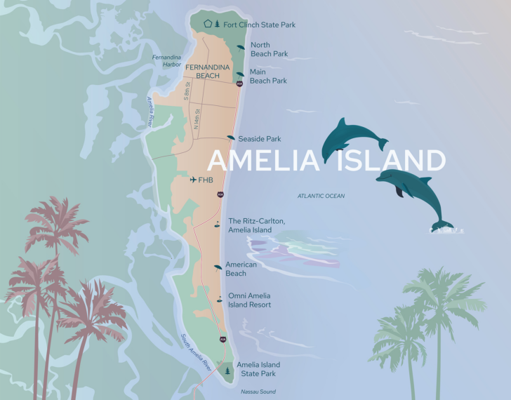 Amelia Island Map of Florida