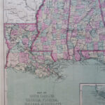American South Florida Louisiana Alabama Georgia Mississippi 1873 In Map Of Louisiana To Florida