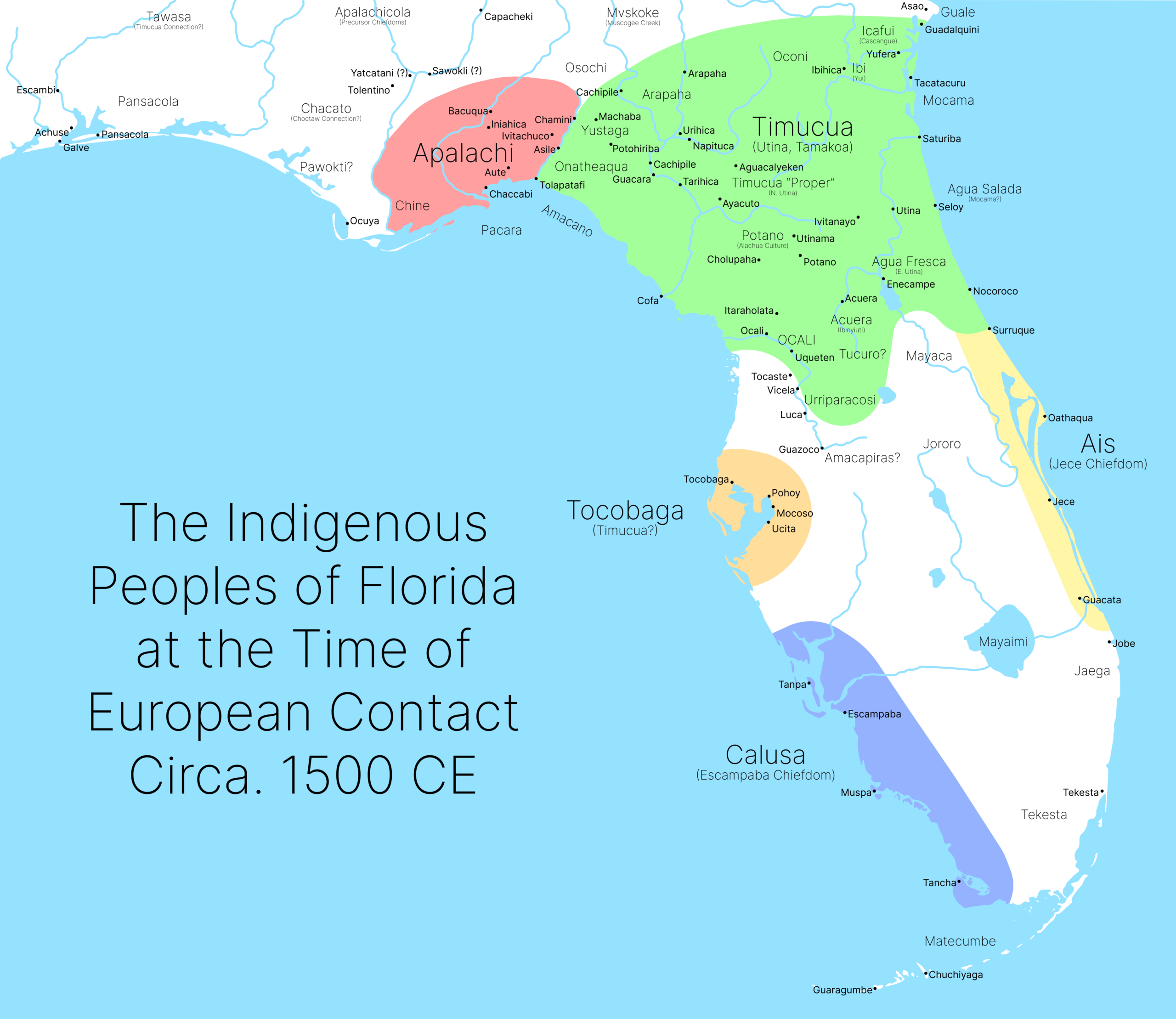 Archivo:indigenous-Peoples-Of-Florida-Map - Wikipedia, La within Indian Tribes Of Florida Map