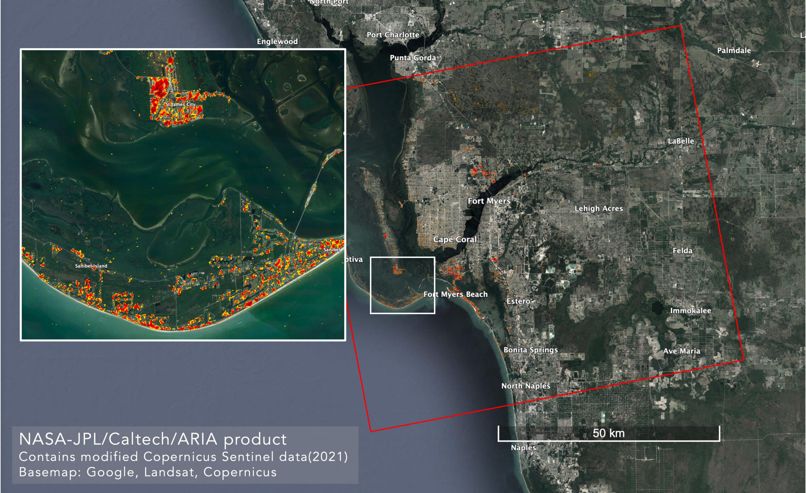 Aria Maps Damage In Fort Myers From Hurricane Ian | Nasa Jet for Google Map Of Fort Myers Florida