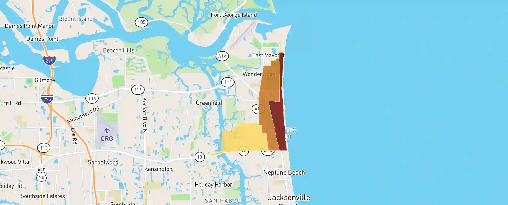 Atlantic Beach, Fl - 32233 - Real Estate Market Data intended for Map Of Atlantic Beach Florida