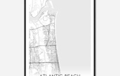 Atlantic Beach Florida Map Poster, Modern Home Decor Wall Art Print -  Custom Maps &amp; Posters inside Map Of Atlantic Beach Florida
