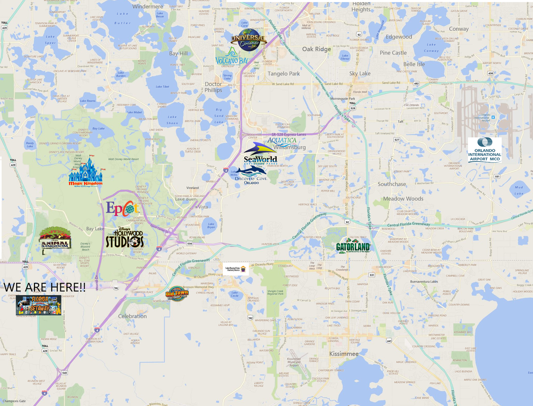 Attractions, Directions, Maps &amp;amp; Golf - Florida Getaway within Disney World on Map of Florida