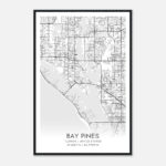 Bay Pines Florida Map Poster, Modern Home Decor Wall Art Print   Custom  Maps & Posters In Map Of Bay Pines Florida