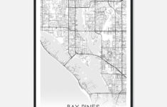 Bay Pines Florida Map Poster, Modern Home Decor Wall Art Print – Custom  Maps & Posters in Map Of Bay Pines Florida
