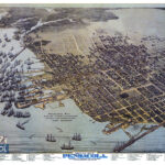 Beautifully Restored Map Of Pensacola, Florida From 1896   Knowol Intended For Map Of Pensacola Florida