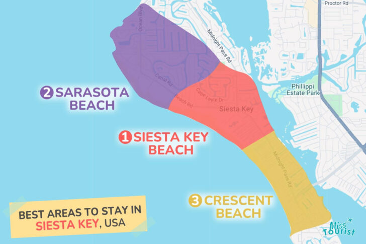 Map of Hotels in Siesta Key Florida