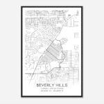 Beverly Hills Florida Map Poster, Modern Home Decor Wall Art Print   Custom  Maps & Posters Pertaining To Map Of Beverly Hills Florida