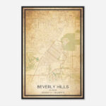 Beverly Hills Florida Map Poster, Modern Home Decor Wall Art Print Within Map Of Beverly Hills Florida