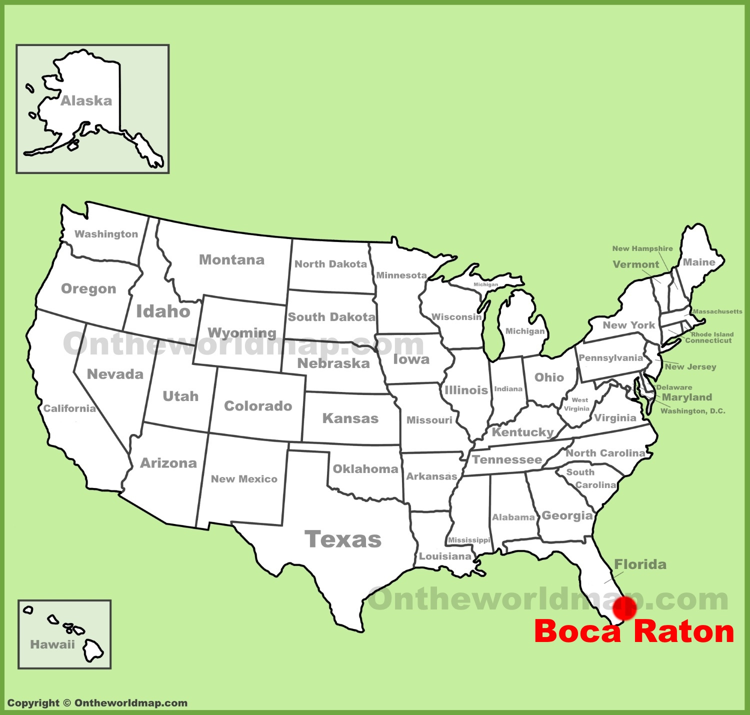 Boca Raton Location On The U.s. Map - Ontheworldmap throughout Map Of Boca Raton Florida Usa