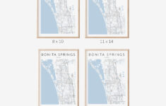 Bonita Springs Map Print, Florida Map Print, Bonita Springs throughout Map of Florida with Bonita Springs