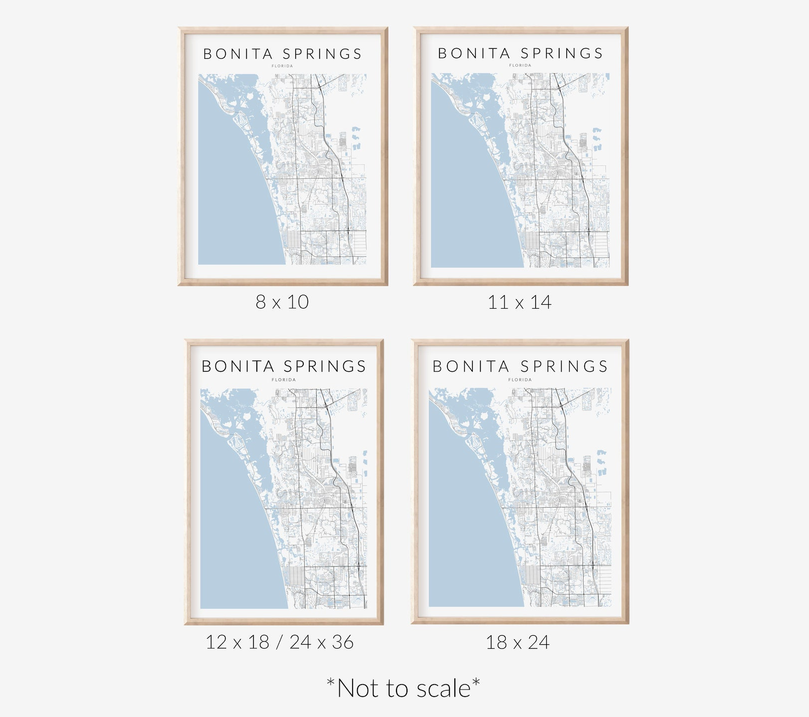 Bonita Springs Map Print, Florida Map Print, Bonita Springs throughout Map of Florida with Bonita Springs