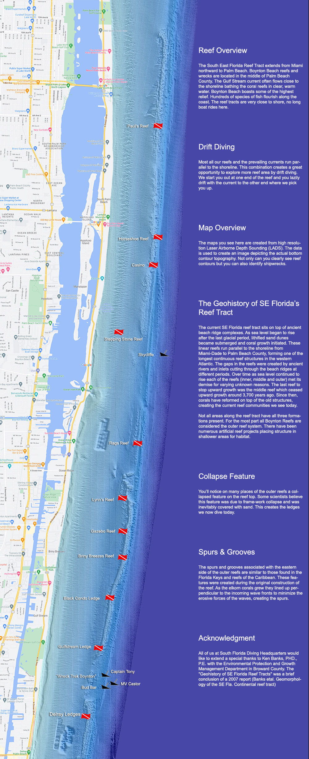 Boynton Beach Dive Sites - South Florida Diving Headquarters in Map of Boynton Beach Florida