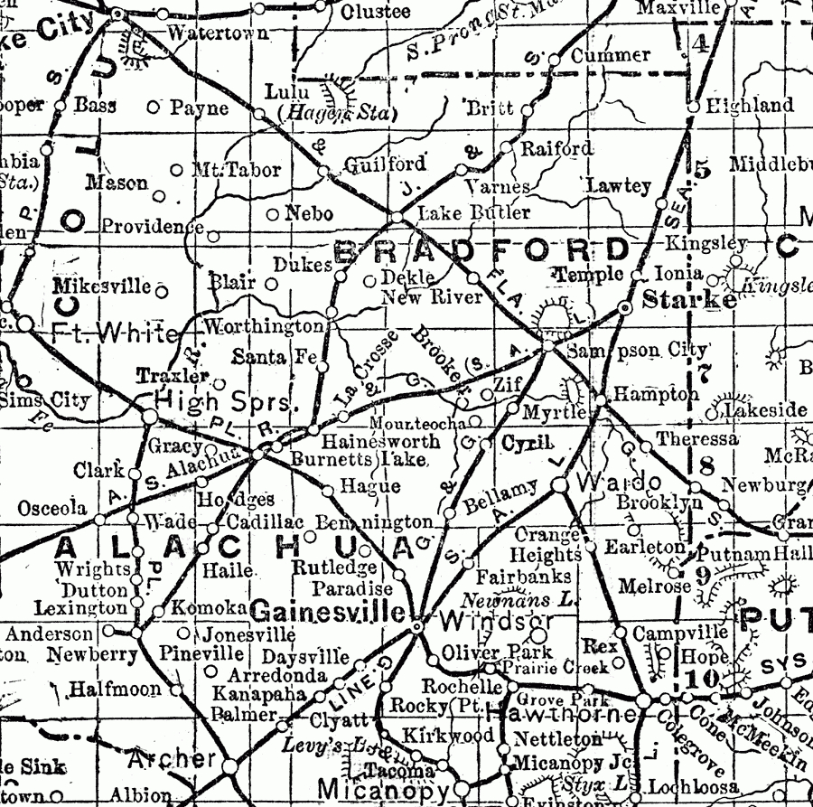 Bradford County, 1902 within Map Of Bradford County Florida