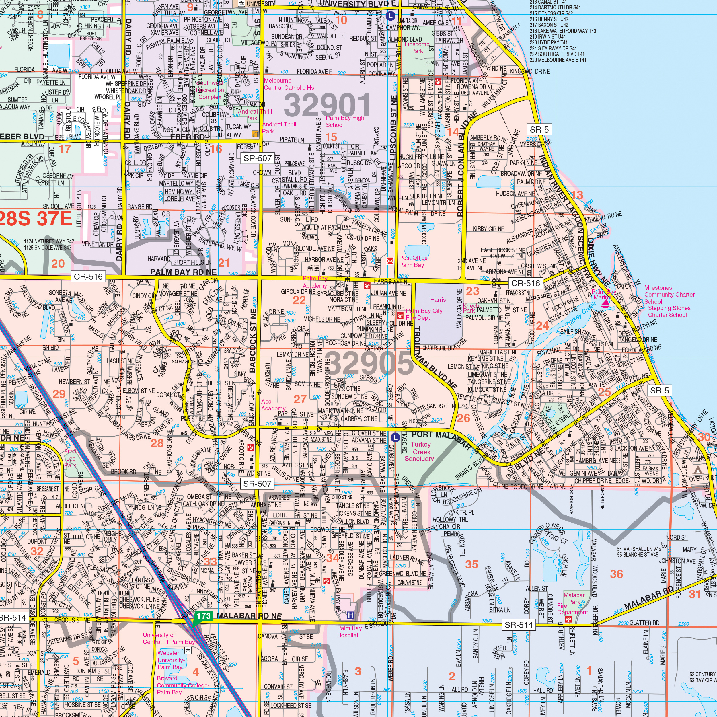 Brevard County, Fl Wall Mapkappa - The Map Shop within Map of Brevard County in Florida