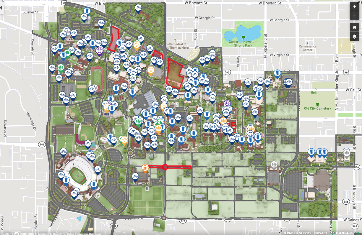 Campus Initiatives | Sustainable Campus throughout Map of Florida State University Campus
