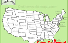 Cape Canaveral Location On The U.s. Map – Ontheworldmap regarding Cape Canaveral On Map Of Florida