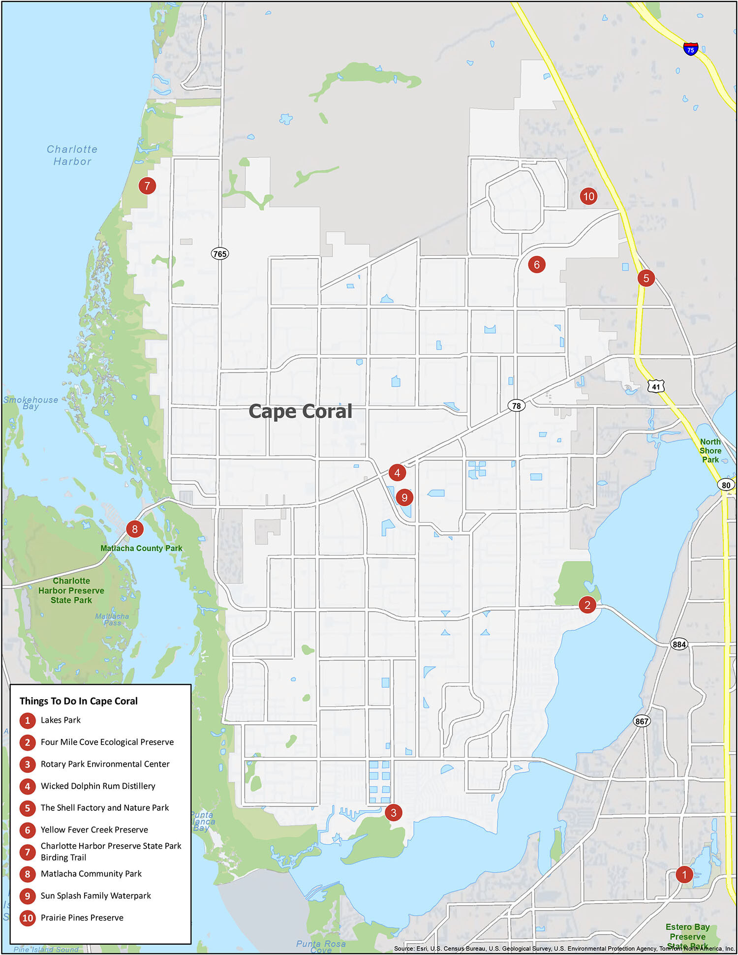Cape Coral Florida Map - Gis Geography with City Map Of Cape Coral Florida