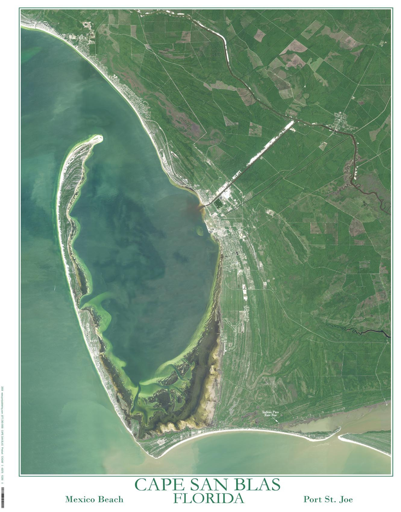Cape San Blas Aerial Photo Poster Map within Map of Cape San Blas Florida