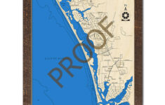 Casey Key, Florida 3D Wood Map | Laser-Etched Nautical Decor in Map of Casey Key Florida