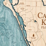 Casey Key Wall Art   Two Level 3D Wood Map   Sea And Soul Charts For Map Of Casey Key Florida