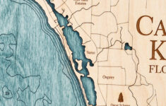 Casey Key Wall Art – Two-Level 3D Wood Map – Sea And Soul Charts for Map Of Casey Key Florida