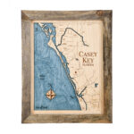 Casey Key Wall Art   Two Level 3D Wood Map   Sea And Soul Charts Regarding Map Of Casey Key Florida