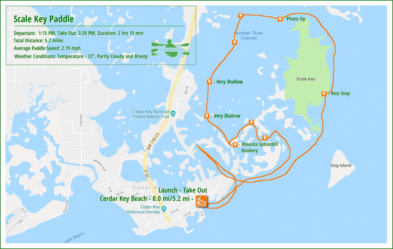 Cedar Keys – Scale Key Paddle Guide | Florida Paddle Notes intended for Map Of Florida Cedar Key