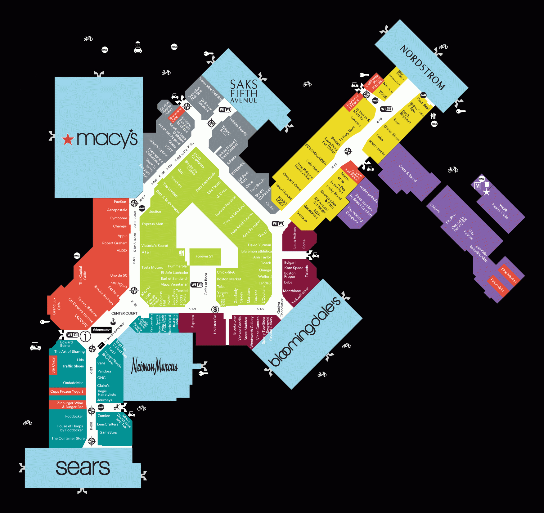 Center Map Of Town Center At Boca Raton® - A Shopping Center In with Map of Town Center Mall Boca Raton Florida