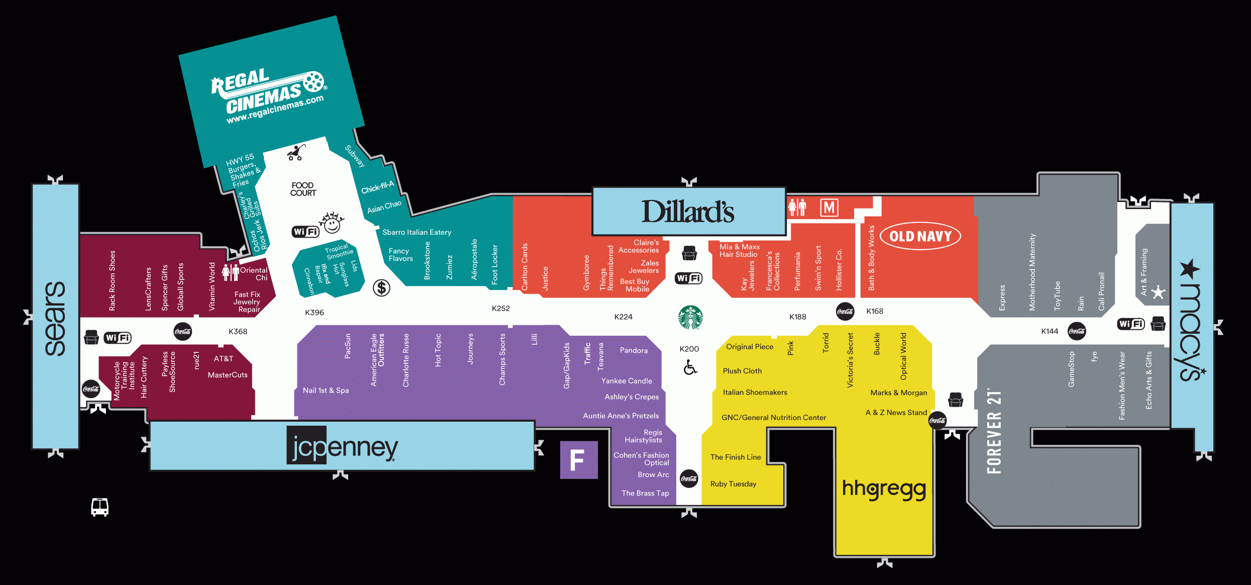 Center Map Of Treasure Coast Square - A Shopping Center In Jensen for Florida Mall Map Of Stores